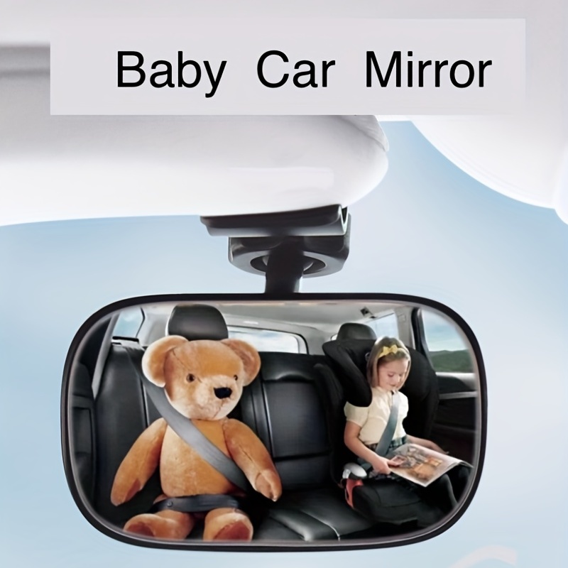 Espejo retrovisor interior ancho del bebé,Espejo de coche para bebé,Clip en  el espejo del bebé del asiento trasero,Espejo de ventosa ajustable de 360