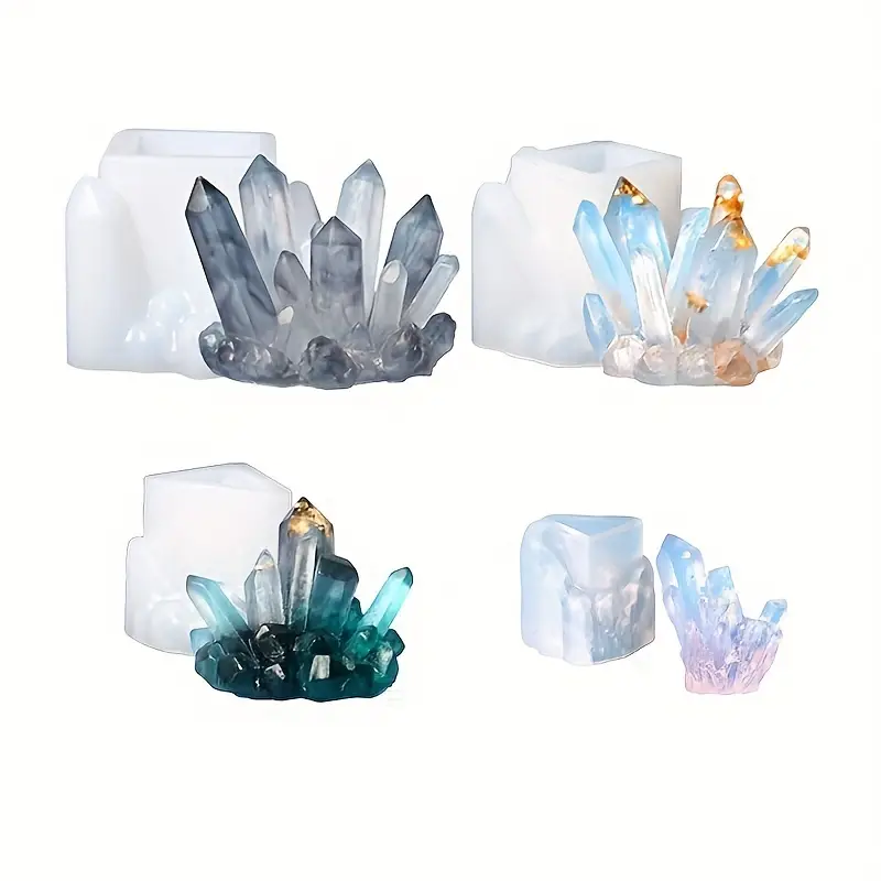 DIY Crystal Cluster Silicone Resin Mold Epoxy Pendant Casting Mould Craft  Tool