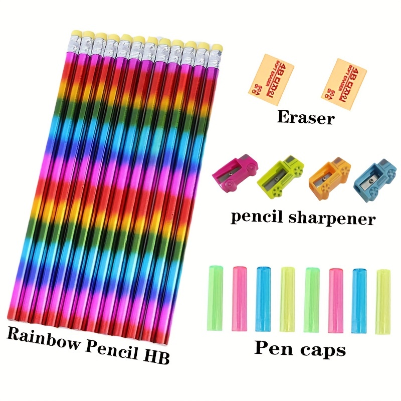 4 Color in 1 Colorful Rainbow Pencils for Kids Multi Colored Pencil Laser  Colored Pencils for