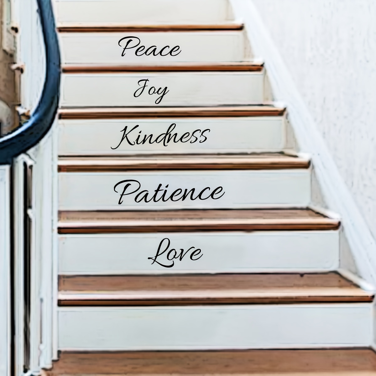 1pc Peace Kindness Patience Care Text Stair Stickers 14 - Temu