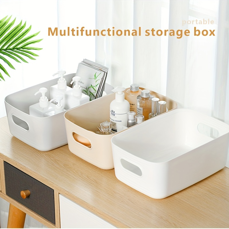 Storage Box with Detachable Lid, Transparent Handle, Multifunctional Plastic,  Portable Clothes Toys Sorting Box, Household Supplies 