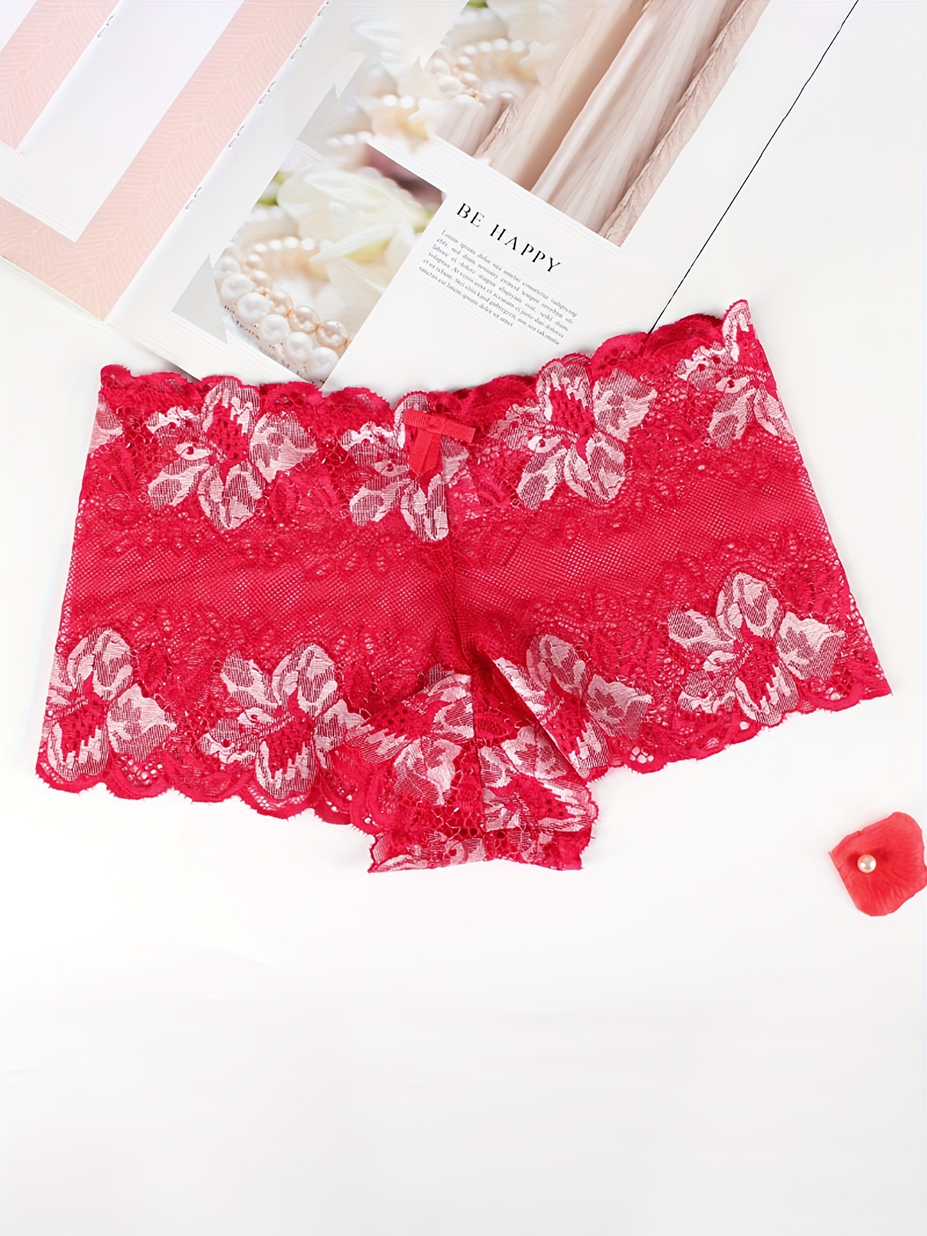 Floral Lace Boyshort Panties Comfy Breathable Stretchy Temu