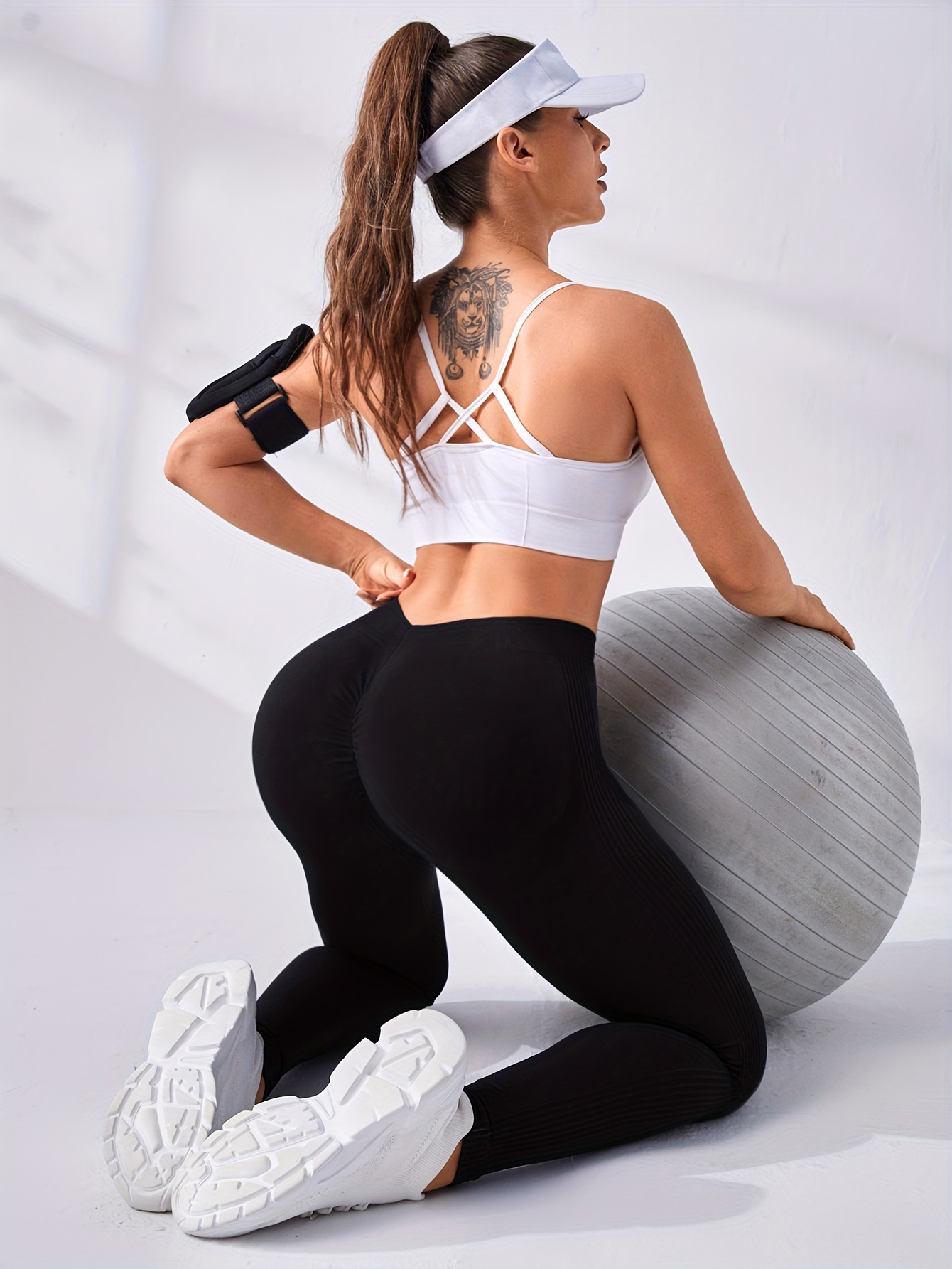 V-Waist Split Hem Yoga Sports Flare Leggings, Running Workout Fitness  Bootcut Tight Pants, Women's Activewear