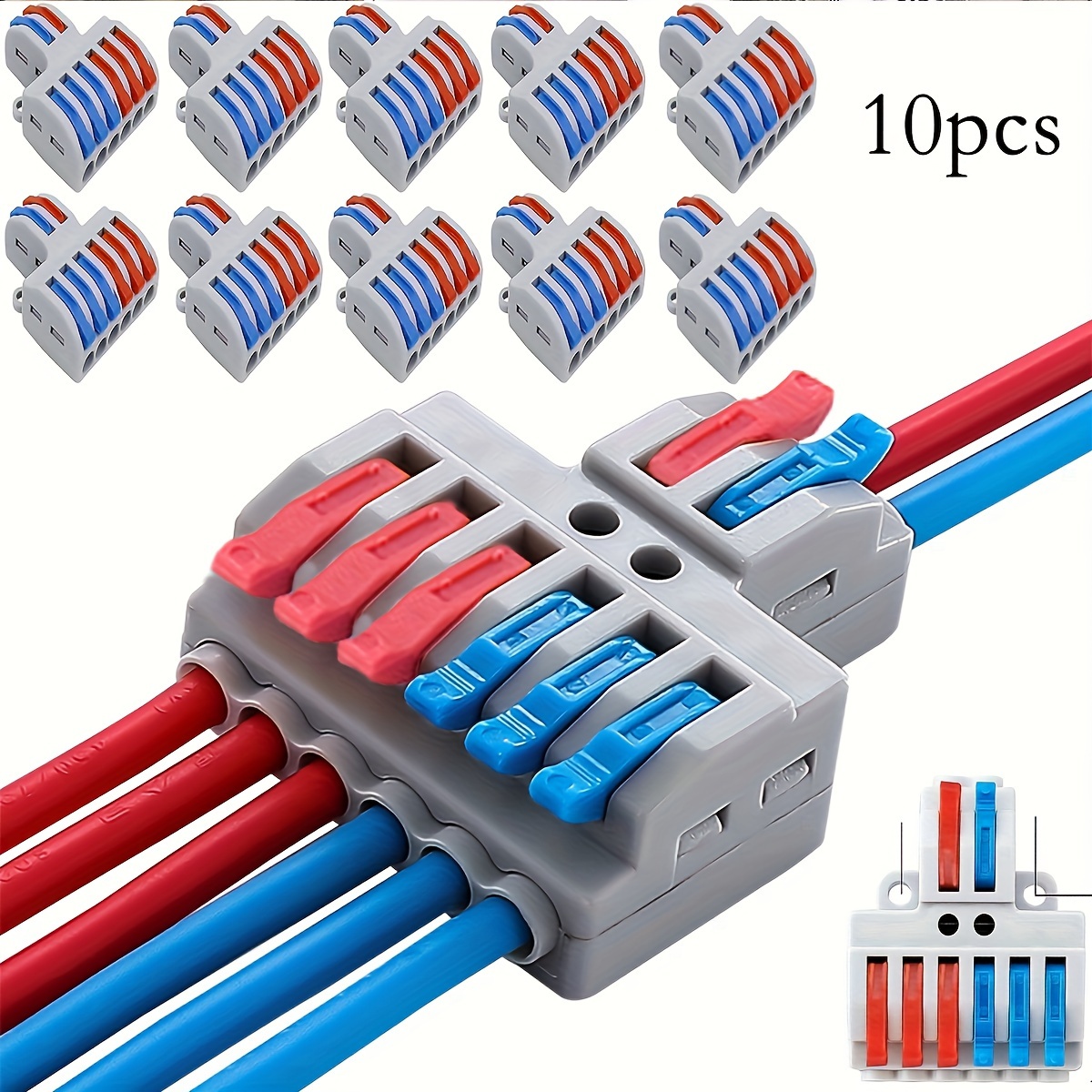 Set 12 morsetti connettori a leva cavi elettrici 10a connettore