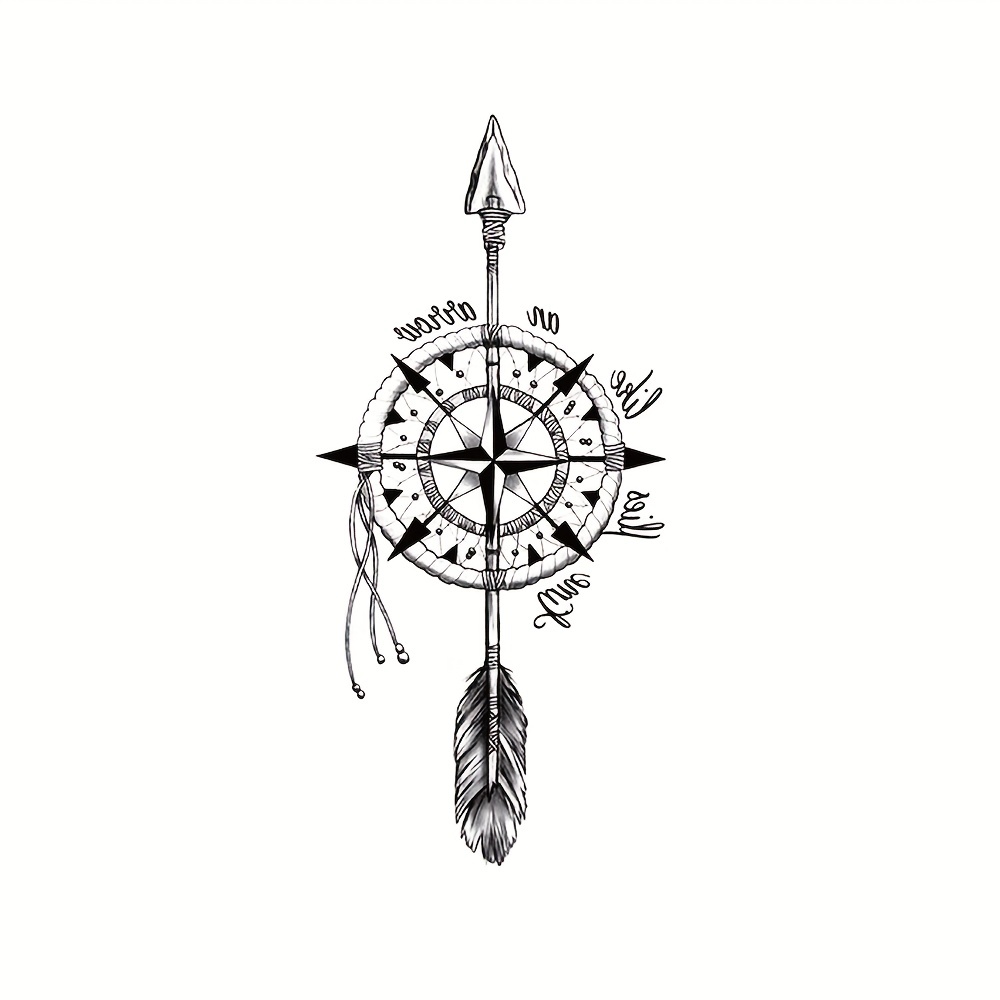 compass dreamcatcher tattoo