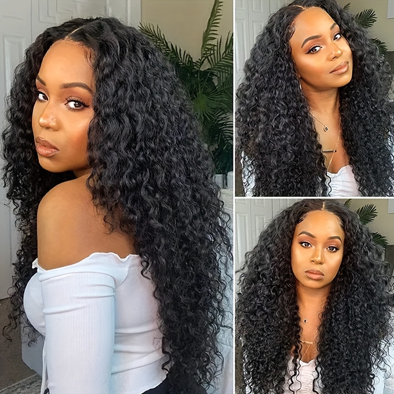 U Part Wig Brazilian Hair Deep Wave Wig Natural Color