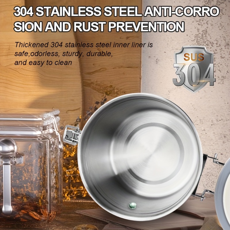 Stainless Steel Coffee Bean Sealed Jar with Measuring Spoon
