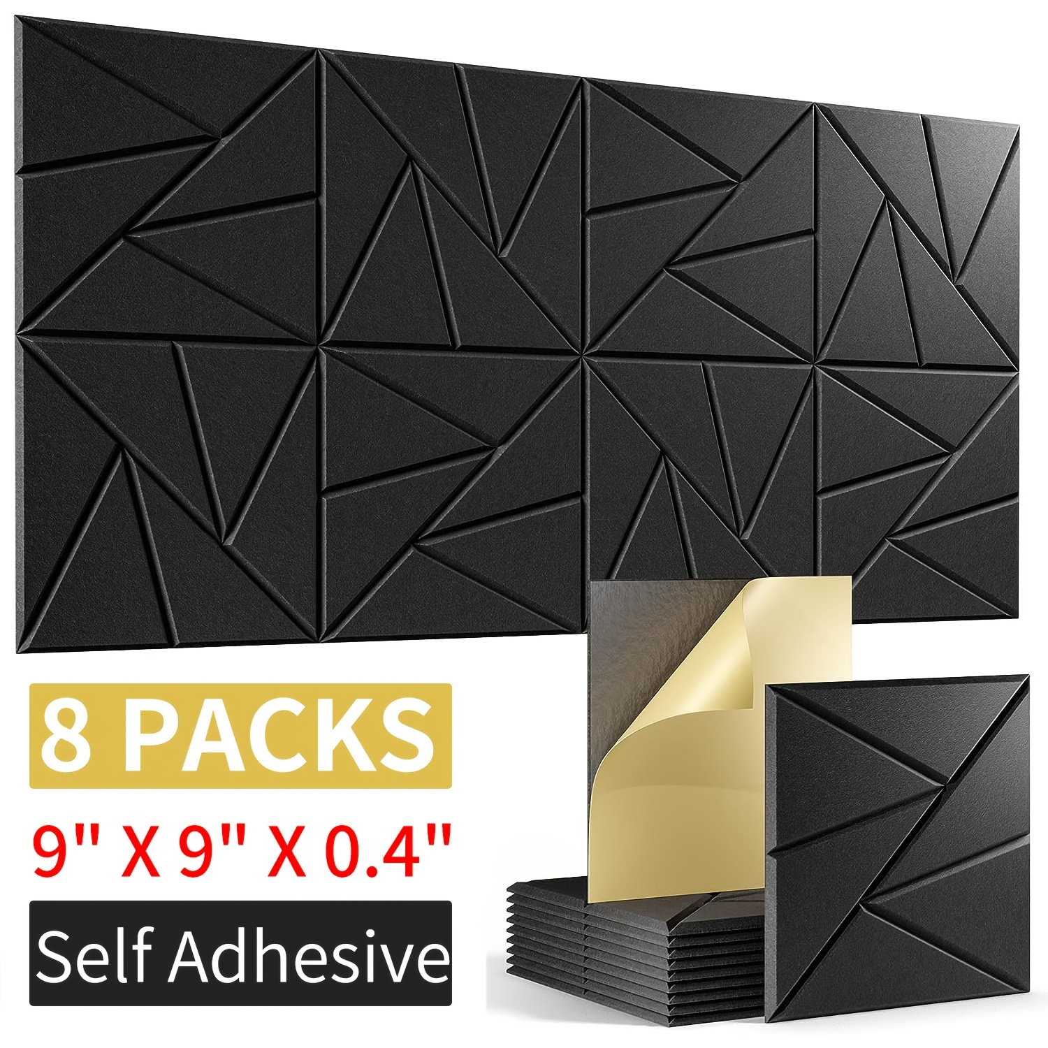  Paquete de 48 paneles de espuma acústica de color negro para  pared de estudio de insonorización de 12 x 12 x 1 pulgadas : Instrumentos  Musicales