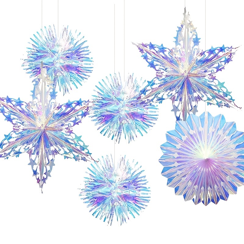 Iridescent Star Ball Ornament Hanging Decoration, Foil Ceiling