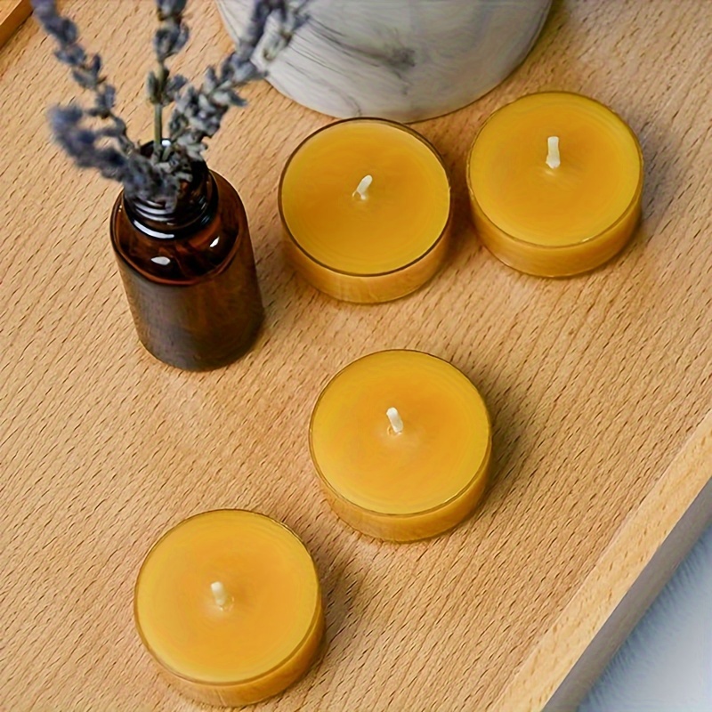 5 Artificial Beeswax Candle Cover, Natural - LightsAlive