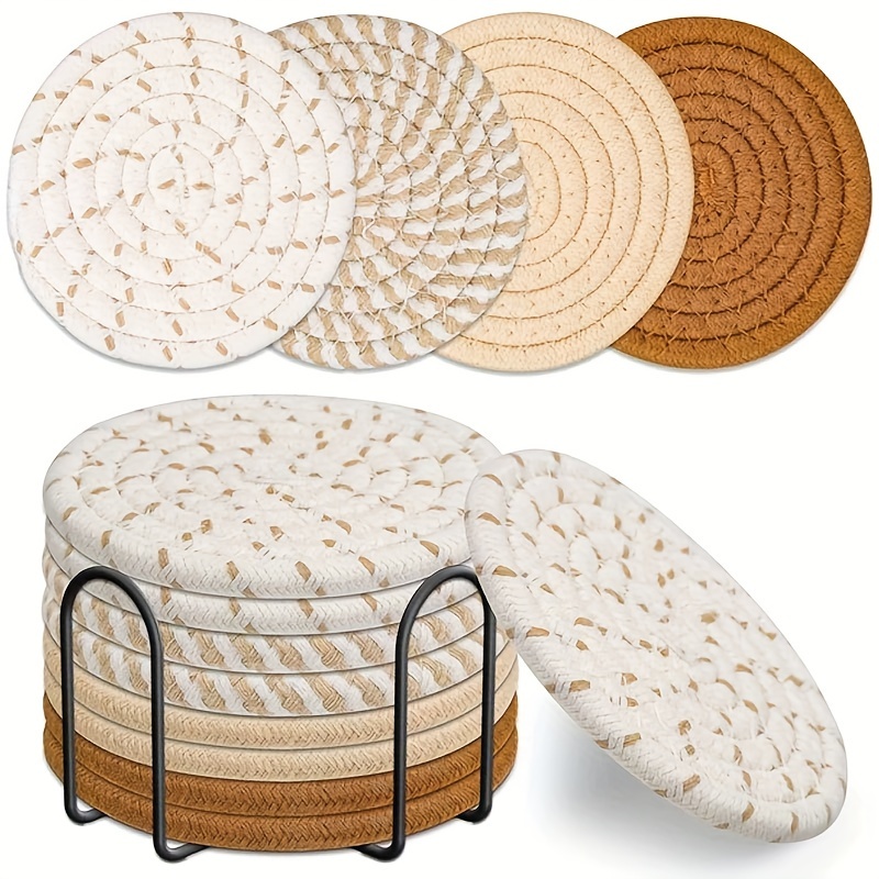 Heat Insulation Coaster Simple Handmade Cotton Thread Woven - Temu