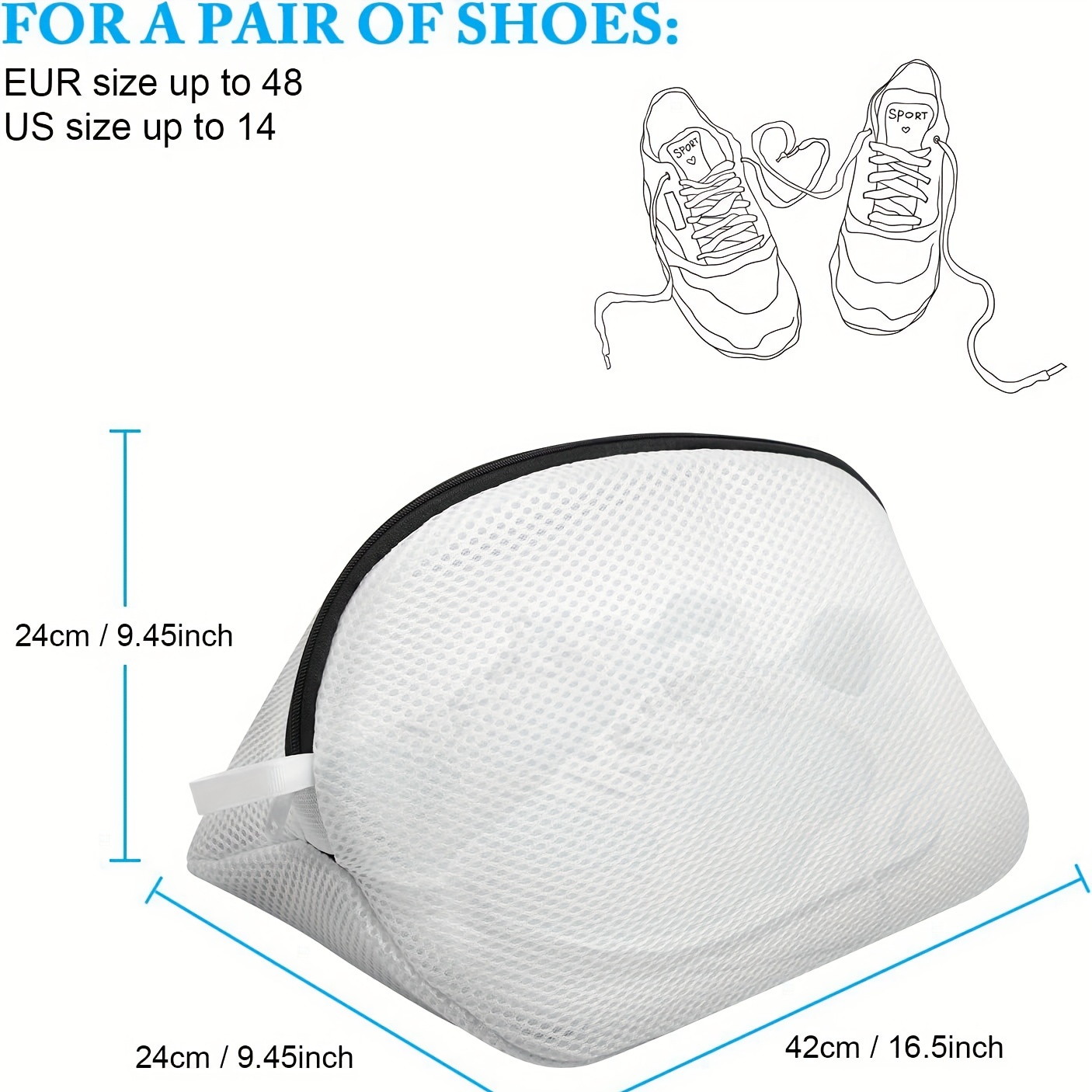 1 pieza, Bolsa de malla para lavado de zapatos para el hogar, bolsa de  lavandería, filtro especial para lavadora, bolsa de lavado anti deformación