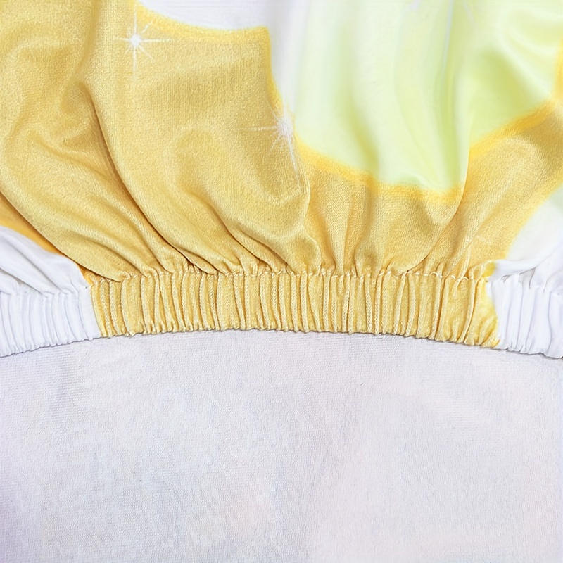 6pcs Christmas Yellow Bell Chair Slipcover Protector for Dining Room