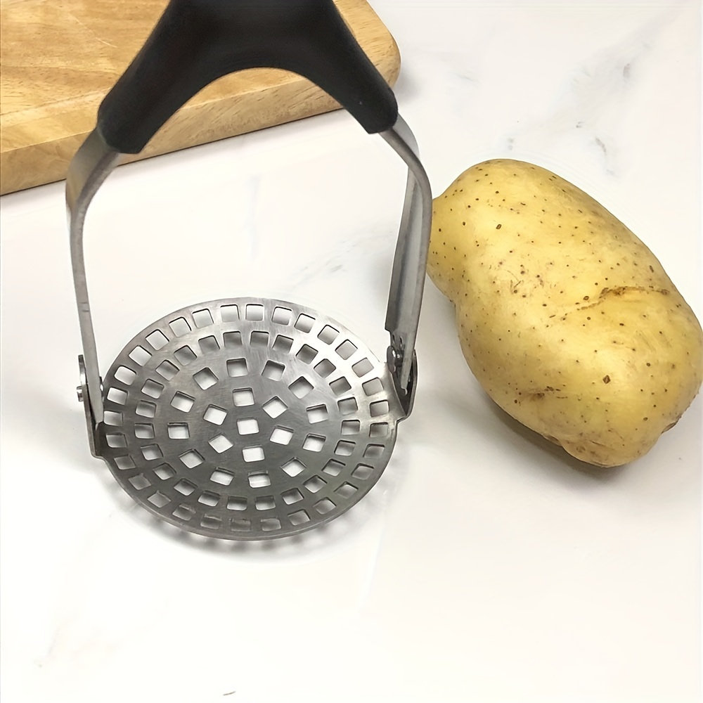 Gold Stainless Steel Potato Masher Wood Handle Vegetable Fruit