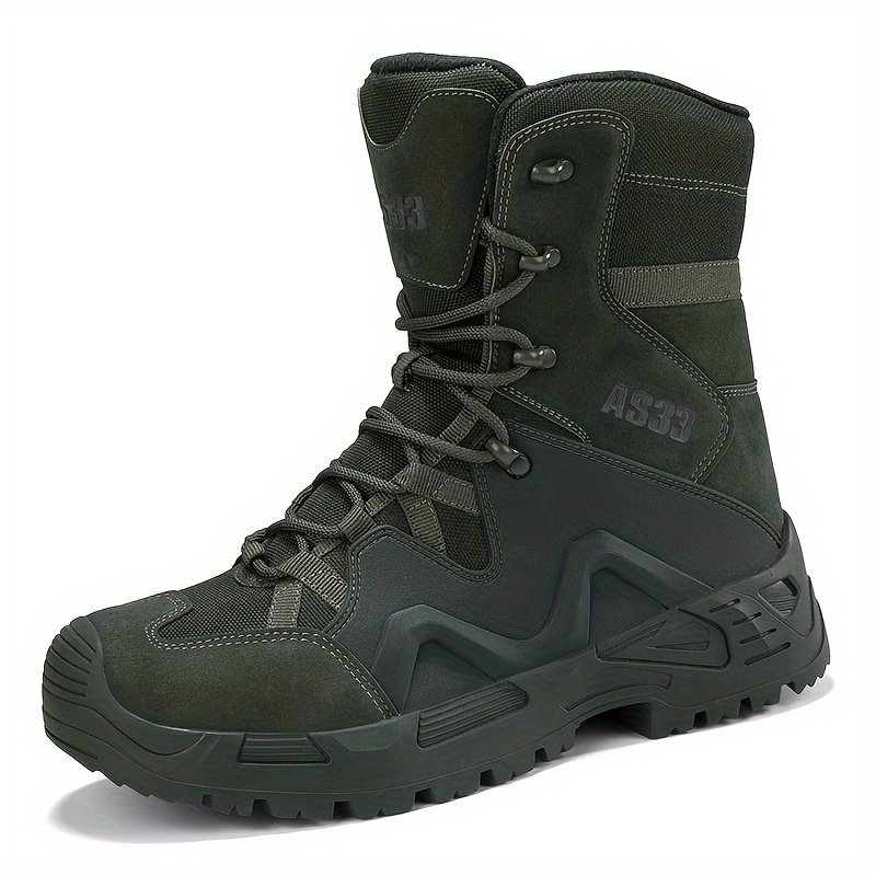 Military Style Hiking Boots Men s Trendy High Top Solid Temu Australia
