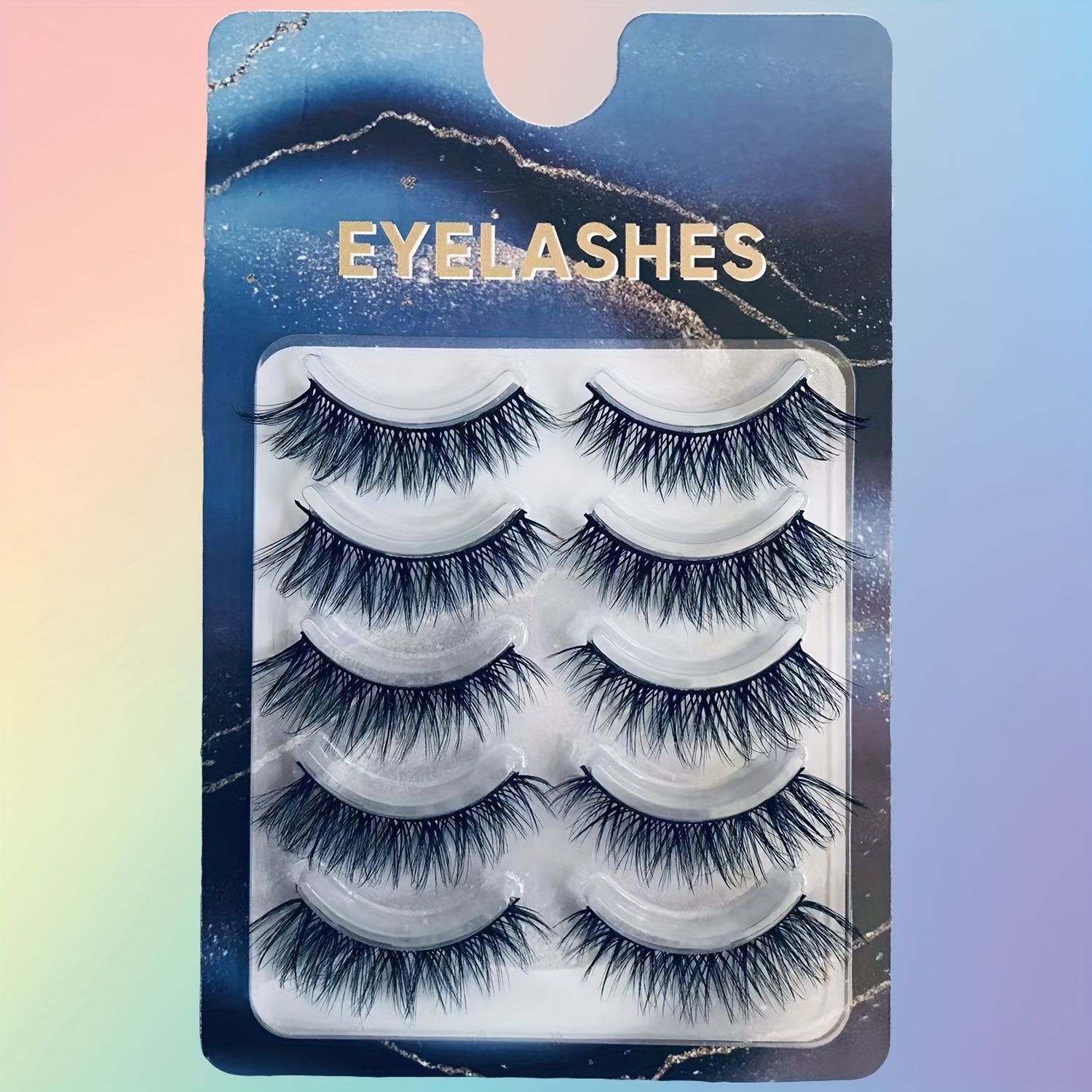 5 Pairs False Eyelashes Natural Thick Lashes Fluffy Dramatic Volume