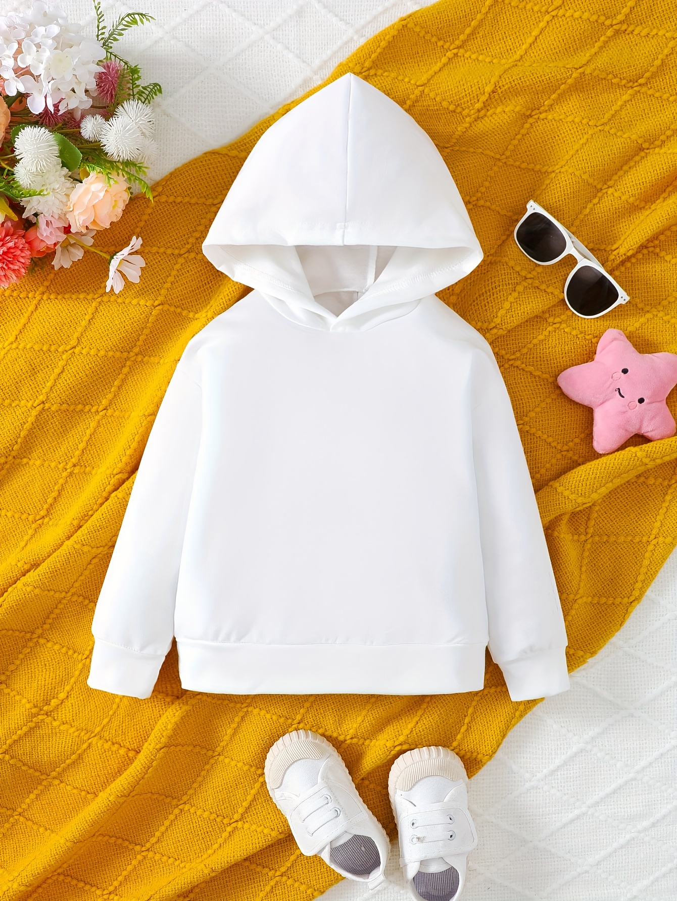 Childrens plain white store hoodies