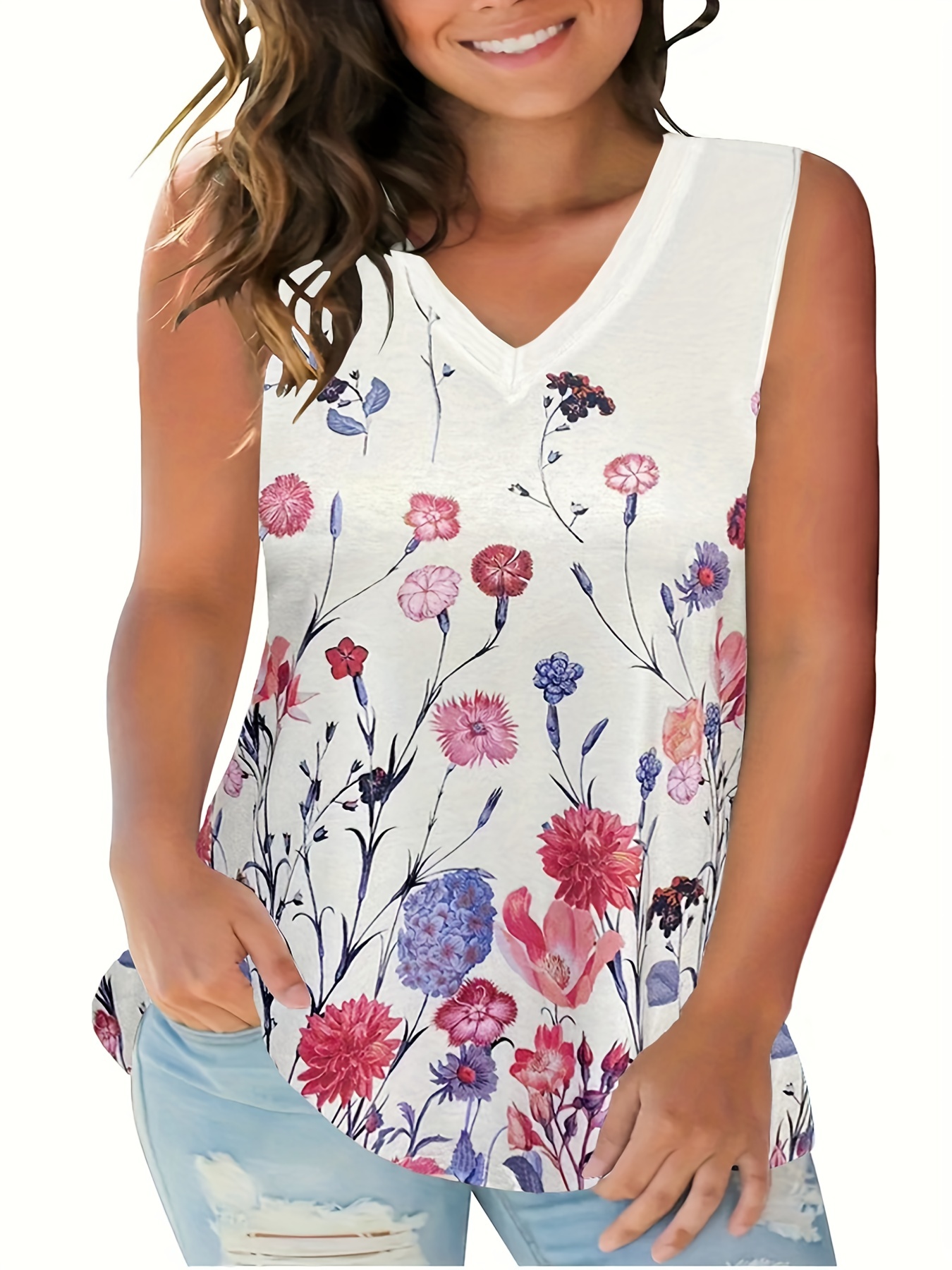 Floral Tank - Temu