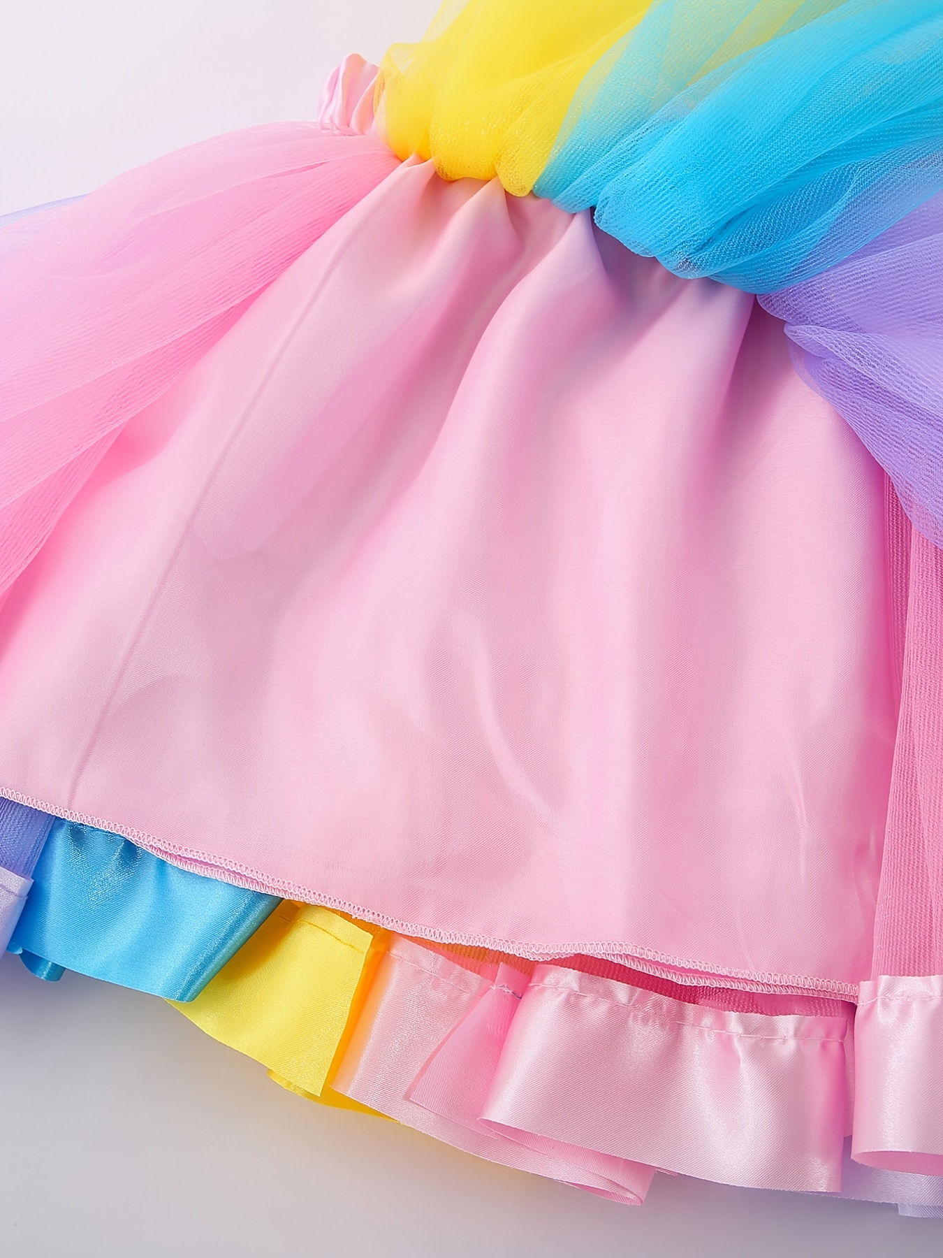 Faldas De Tul De Bloques De Color De Arco Iris Para Cumpleaños Disfraz  Festivo Para Niñas