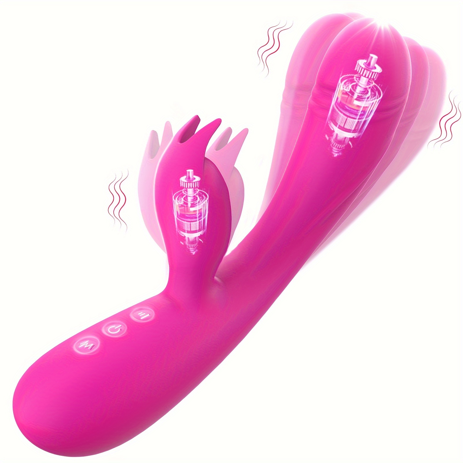 Vibratore per Donna, Dildo Giocattolo Sessuale per Donne Coppie Giocattoli  Sessuali con 10 Vibrazione+Telescopica Punto G Femminile e Doppio