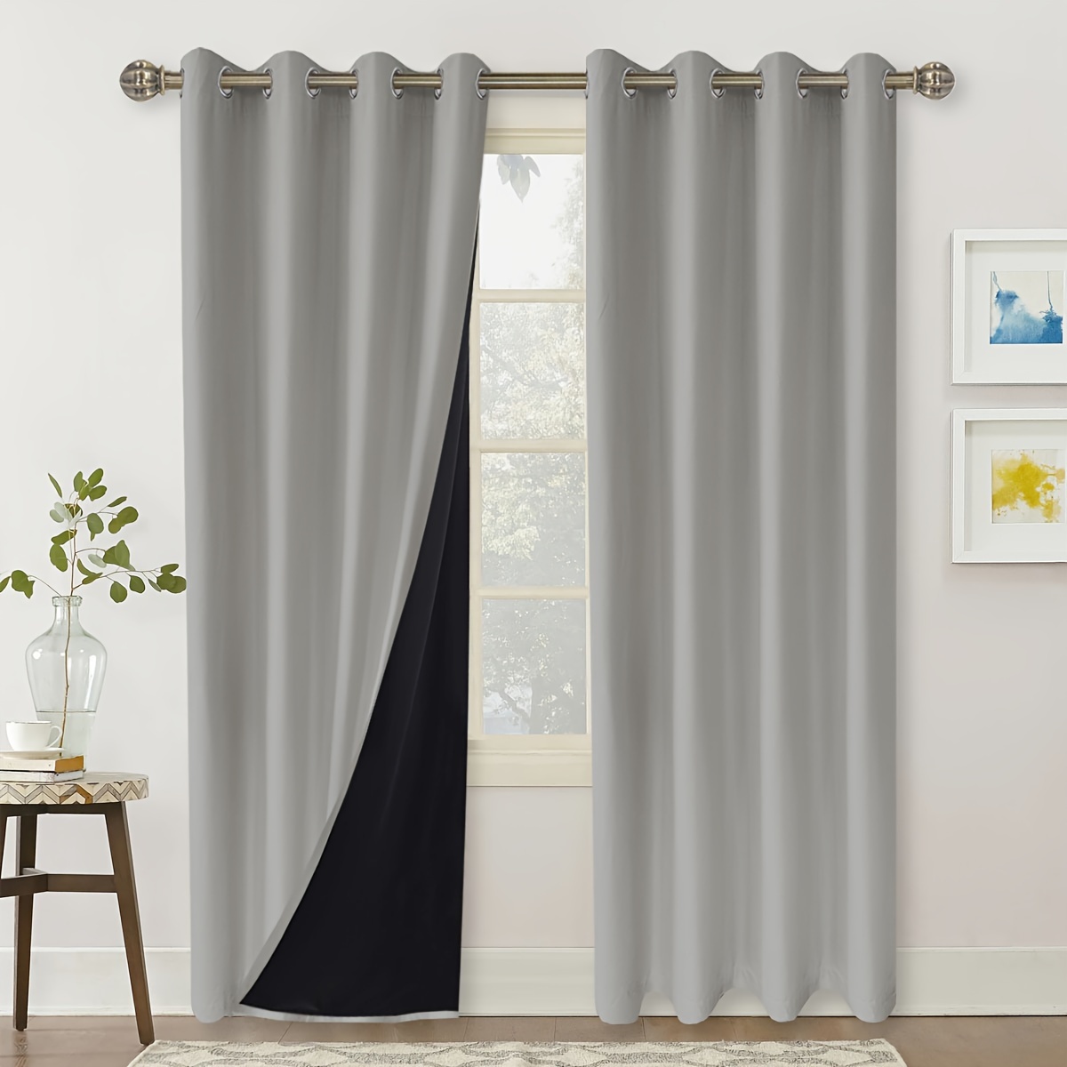 blackout curtains with coating simple loop   used for bedroom living room home decoration 1pc details 9