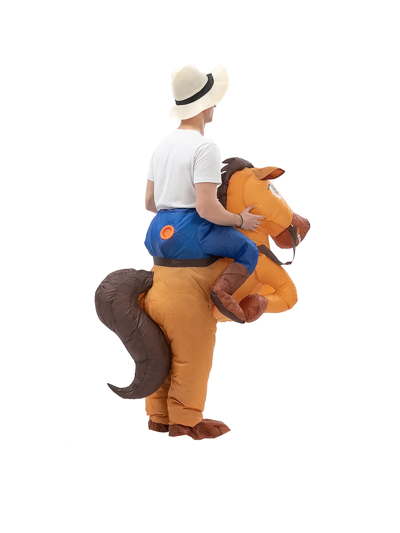 Halloween Inflatable Horse Costume Cowboy Unicorn Costumes For Adult Party  Birthday Cosplay Fantasy Fancy Halloween Costumes (With Out Battery) (Suita