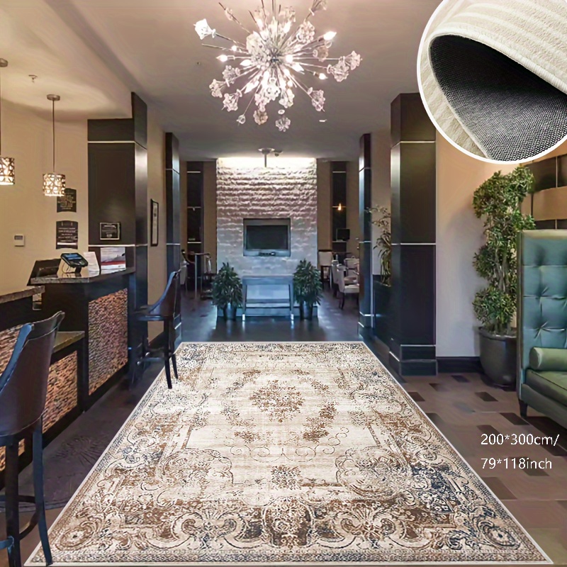 

Vintage Court Style Living Room Carpet, Non-slip Washable, Soft And Comfortable, Suitable For Hotel Bedroom Restaurant Office Commercial Carpet For Hotels/restaurants