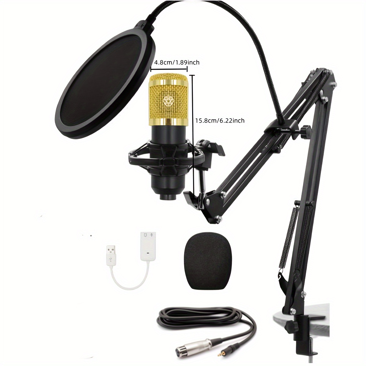 Microphone à Condensateur Kit Studio BM-800 Enregistrement USB