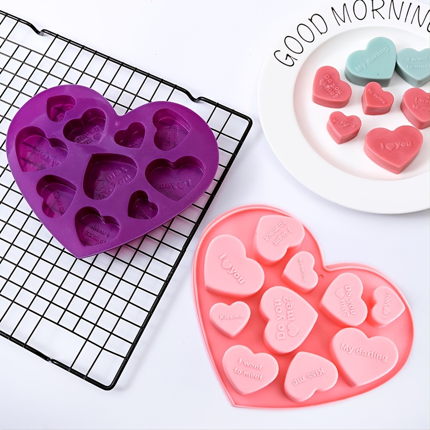 4pcs, Silicone Molds For Baking Molds Silicone Shapes, Chocolate Molds,  Soap Molds, Square Heart Star Baking Molds, DIY Candy Ice Cube Cake  Decoration