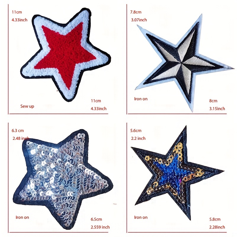 6.5cm rhinestone star stickers rhinestones applique 5pcs/pack hotfix heat  transfer design iron on For kids garment bag shoe