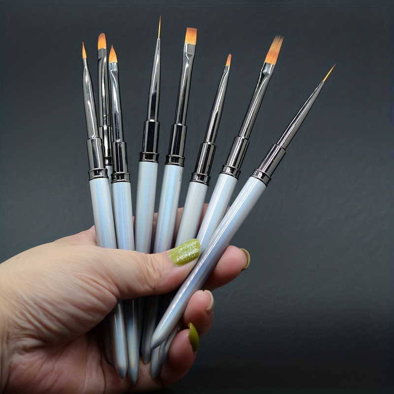 Nail Art Liner Brushes Gradient Metal Handle