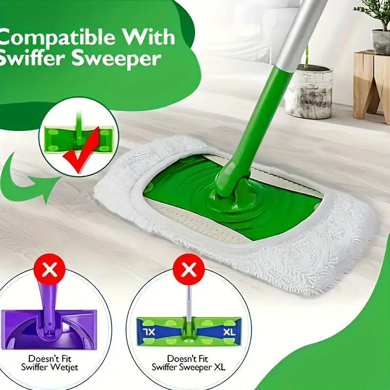 Reusable Microfiber Mop Pads Compatible With Swiffer Sweeper - Temu