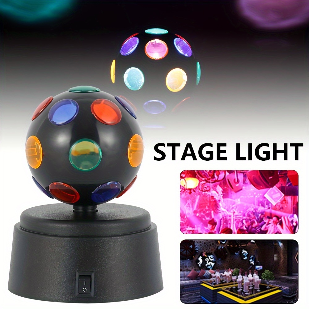 360 Degree Rotating Disco Ball Night Light Disco lamp LED Stage Flashing  Light Projector Powered by USB Cable or Battery Operated Multicolor Strobe