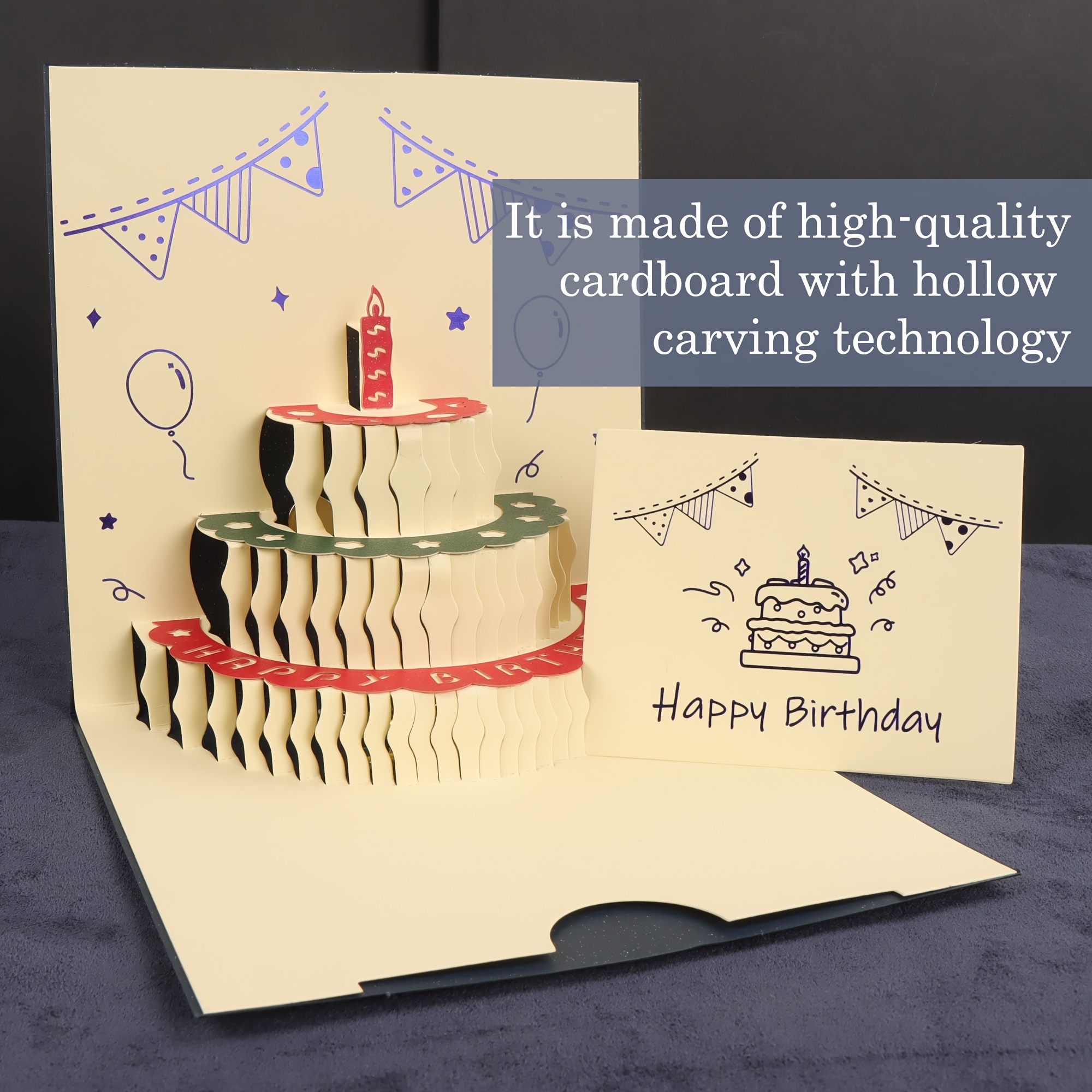 Happy Birthday Card,3d Light & Music Happy Birthday Gift Pop Up Card Play  Hit Song 