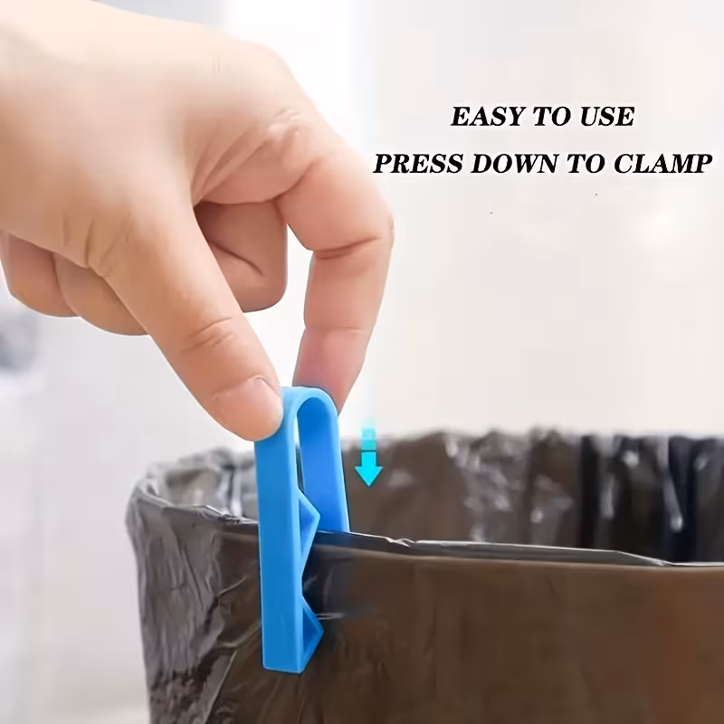 6 12pcs trash can clips anti slip plastic bags clips trash bag fixed clips kitchen bathroom school accessories home cleaning supplies office supplies trash can accessories Product details 3