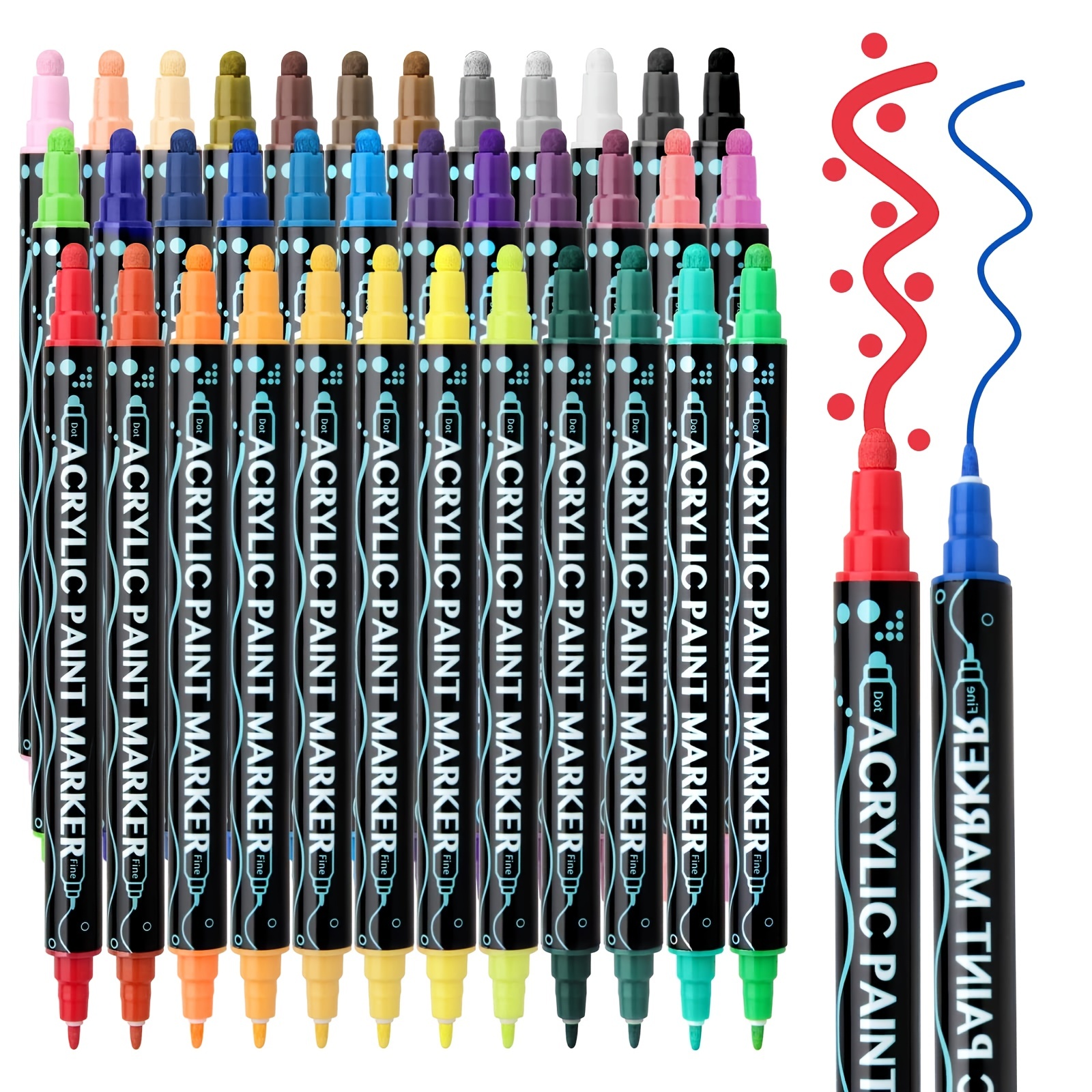 12/24/26/36 Colors Dual Tip Acrylic Paint Pens Markers - Temu New Zealand