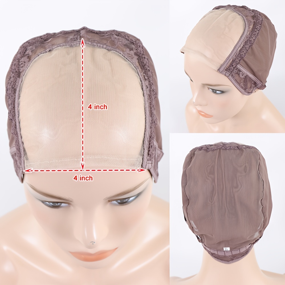 Black U Part Wig Cap with Lace Adjustable Straps for Making Wigs Elastic  Net