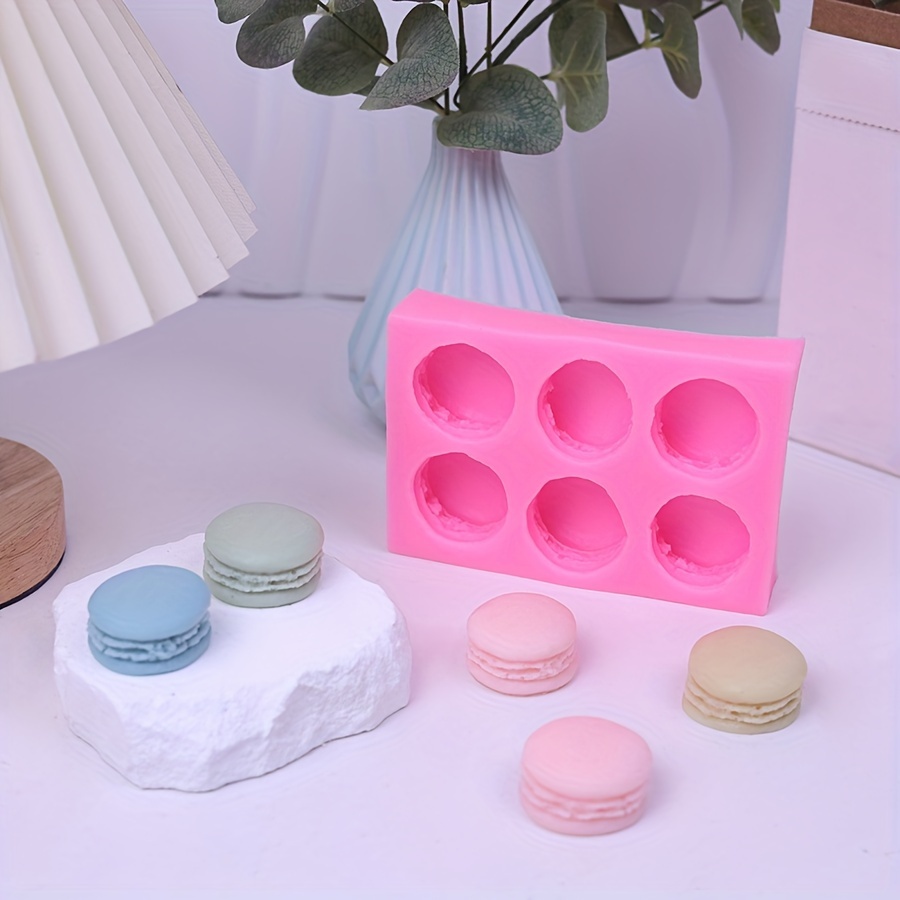 

1pc Silicone Mold, Macaron Shaped Fondant Chocolate Biscuit Pudding Mold, Cake Decoration Mold, Soap Scented Candles Gypsum Mold, Table Ornaments, Baking Tools, Diy Supplies