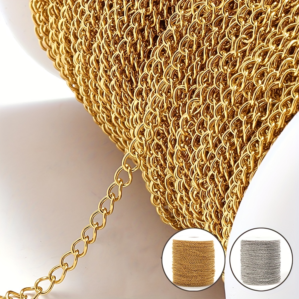 12 PCS 24 Inch 2mm Gold Stainless Steel Flat Cable Chains Finished Necklace  Chains Bulk Wholesale for DIY Jewelry Making