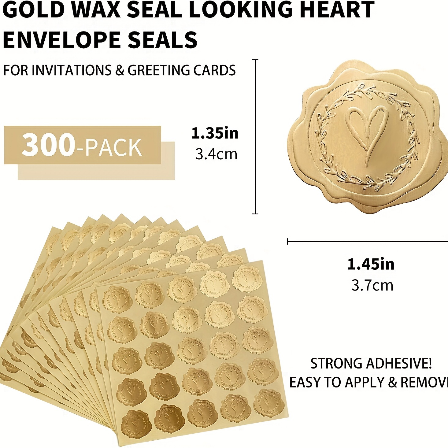 CTEB 'Made with Love' Heart Monogram Wax Seal Stamp Kit Decorating Gift  Cards Weding Invitations Envelopes Letetrs Sealing Wax Seal Stamp