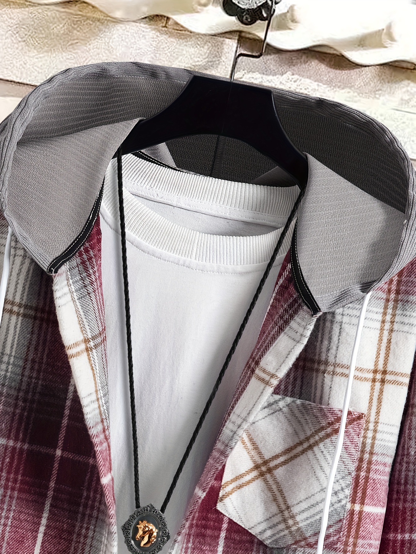 Retro Plaid Shirt Coat For Men Long Sleeve Casual Regular - Temu Philippines