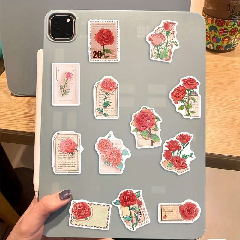 Rose Handwritten Letter Stickers Decals For Laptop Water Bottles Bike  Skateboard Luggage Computer Hydro Flask Toy Phone Snowboard. Diy Decoration  As Gifts For Kids Girls Teens - Temu