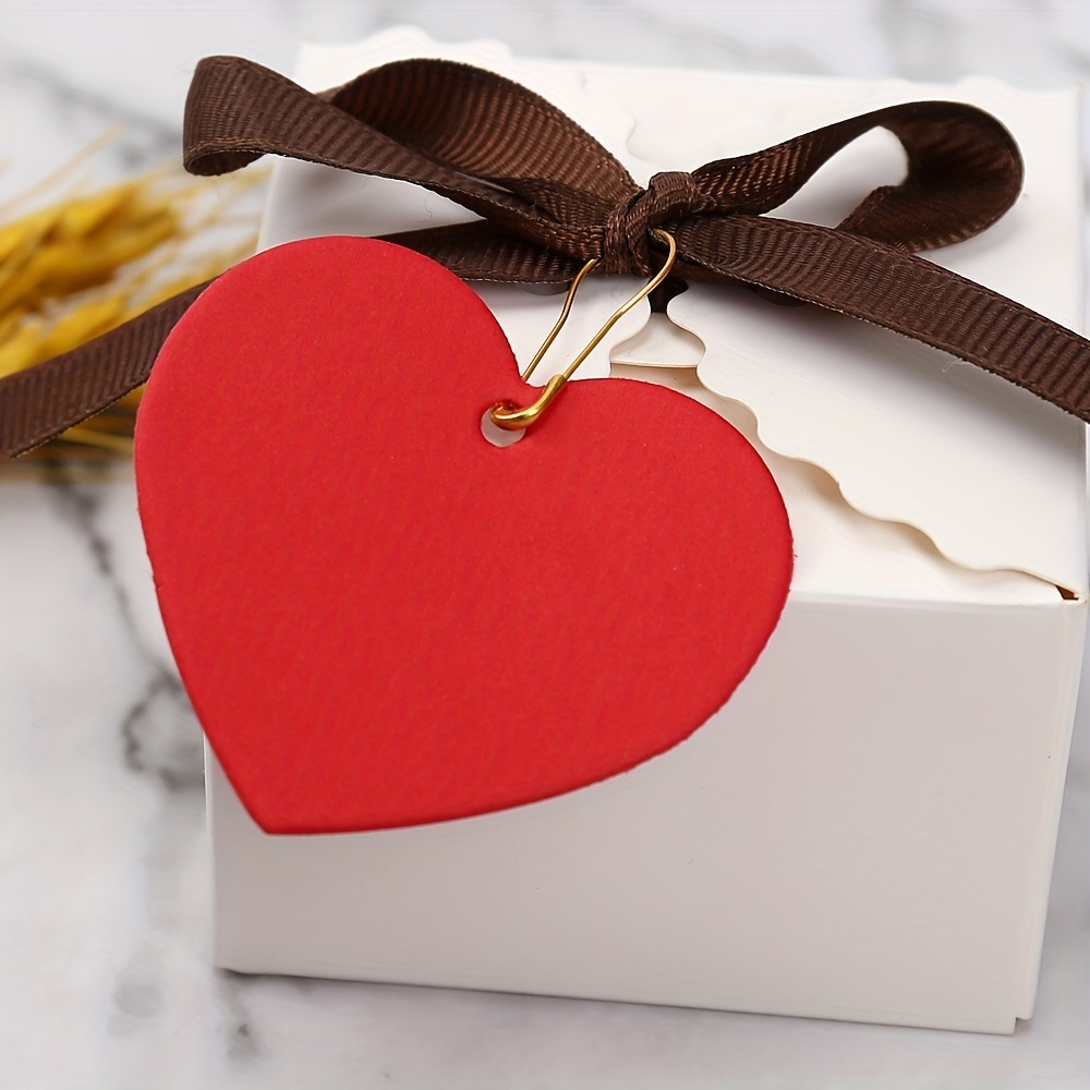 

100pcs/set, Size About 50mm~45mm, Love Tag Kraft Paper Blank Heart Cards Label For Valentine's Day Gifts Small Business (white, Red, Khaki)