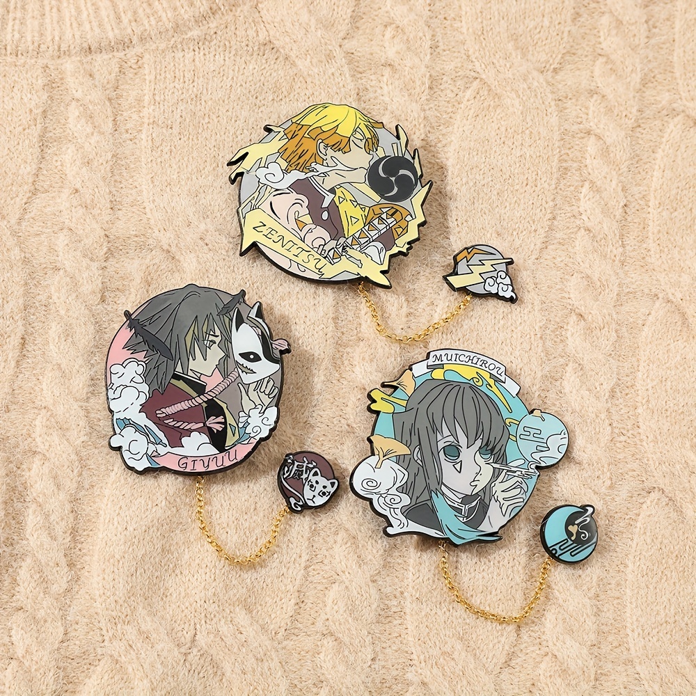 Anime Brooch Pins Demon Slayer, Demon Slayer Acrylic Badge