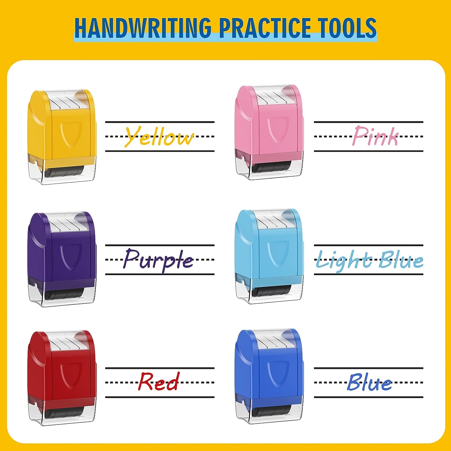 Dashed Handwriting Lines Practice Roller Stamp Parents And - Temu Australia