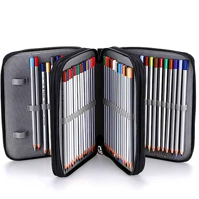 Zippered Pencil Case 72 Slots Canvas Pencil Holders For - Temu