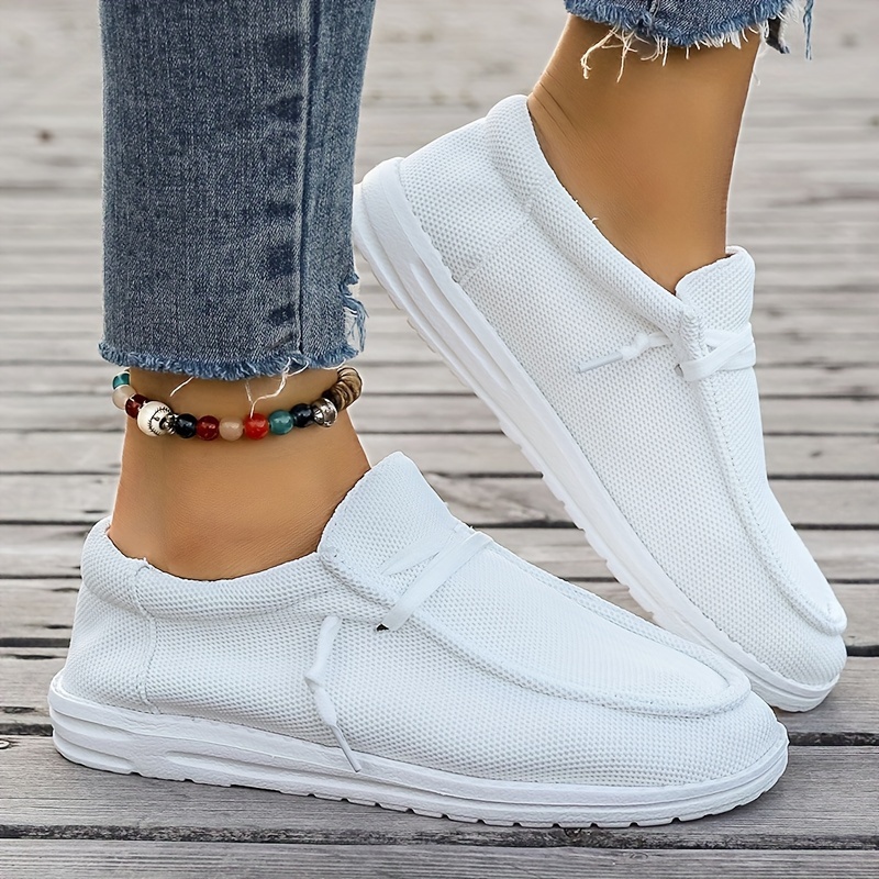 womens solid color minimalist shoes slip on comfy flat lightweight daily shoes versatile low top shoes details 4