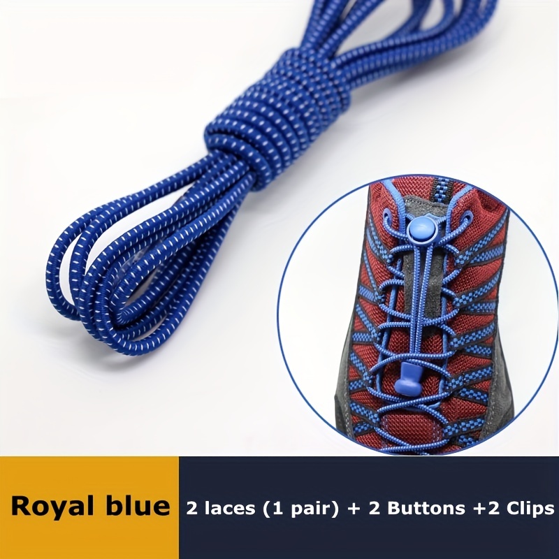 Reflective Royal Blue - Elastic No Tie Lock Shoelaces - The
