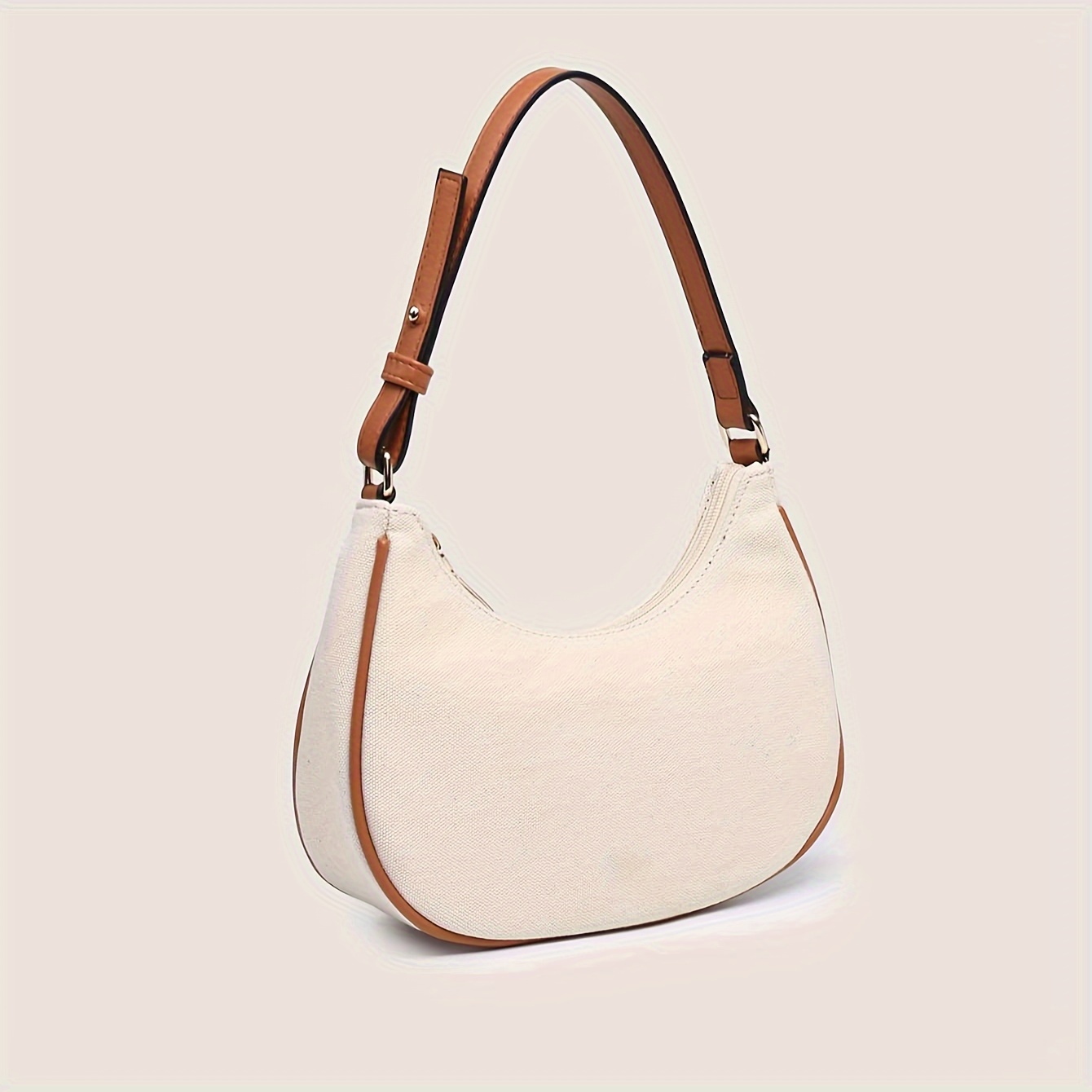 Solid Color Fashion Underarm Bag, Simple Casual Pu Leather Half Moon Bag,  Women's Trendy Versatile Shoulder Bag & Handbag - Temu