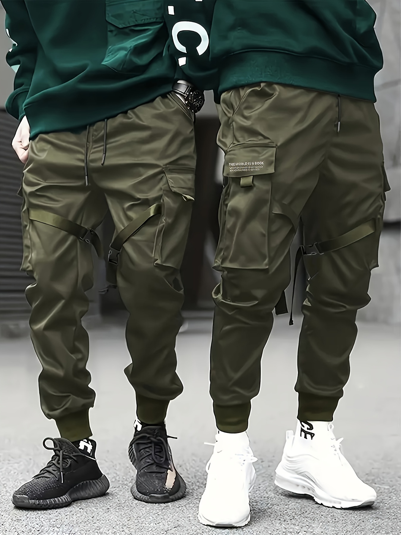 Fashion Men's Cargo Pants Hip Hop Harem Joggers Harajuku Sport Trousers  Pockets